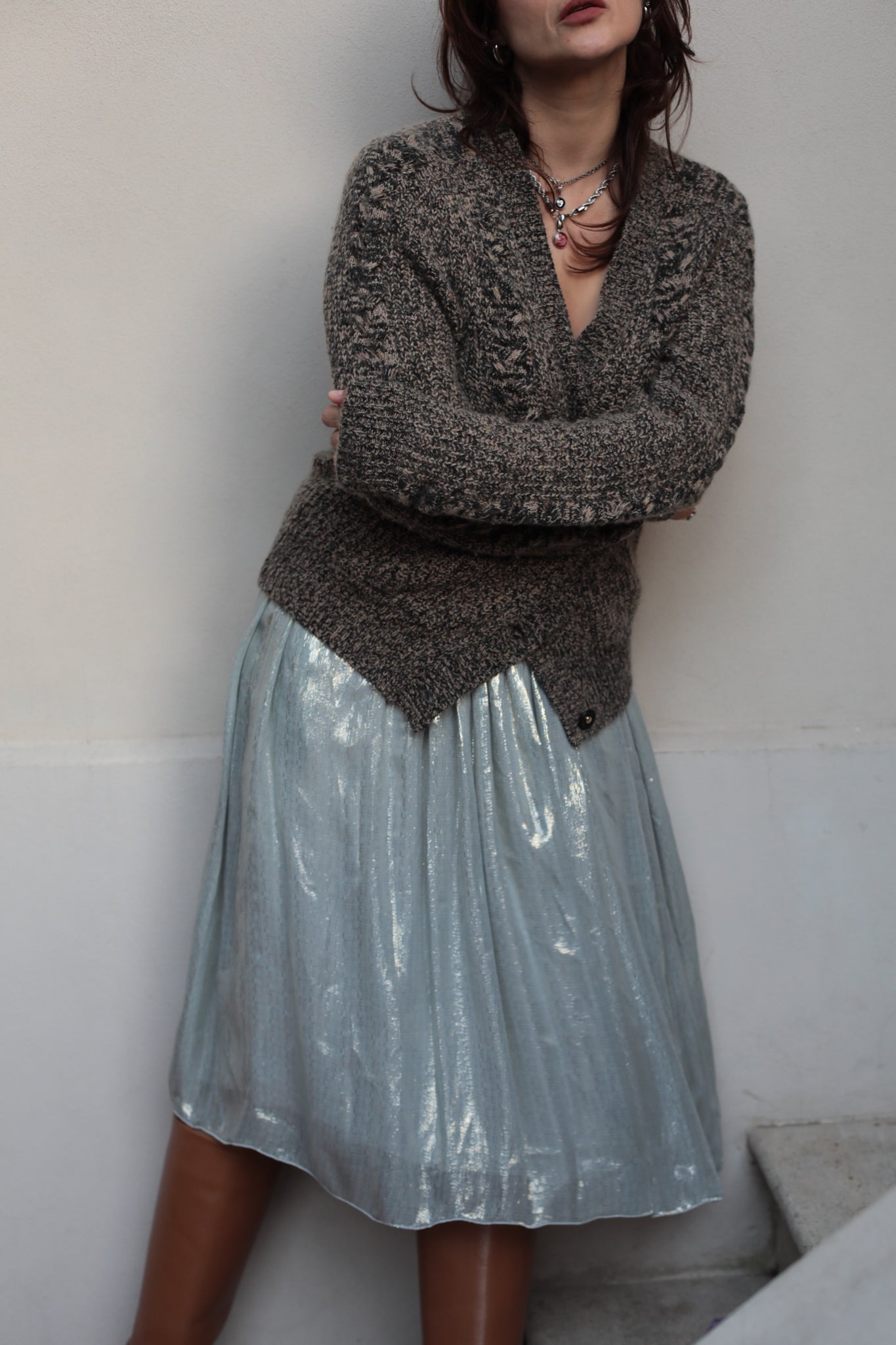 Preloved Pomandère Silk and Lurex Skirt