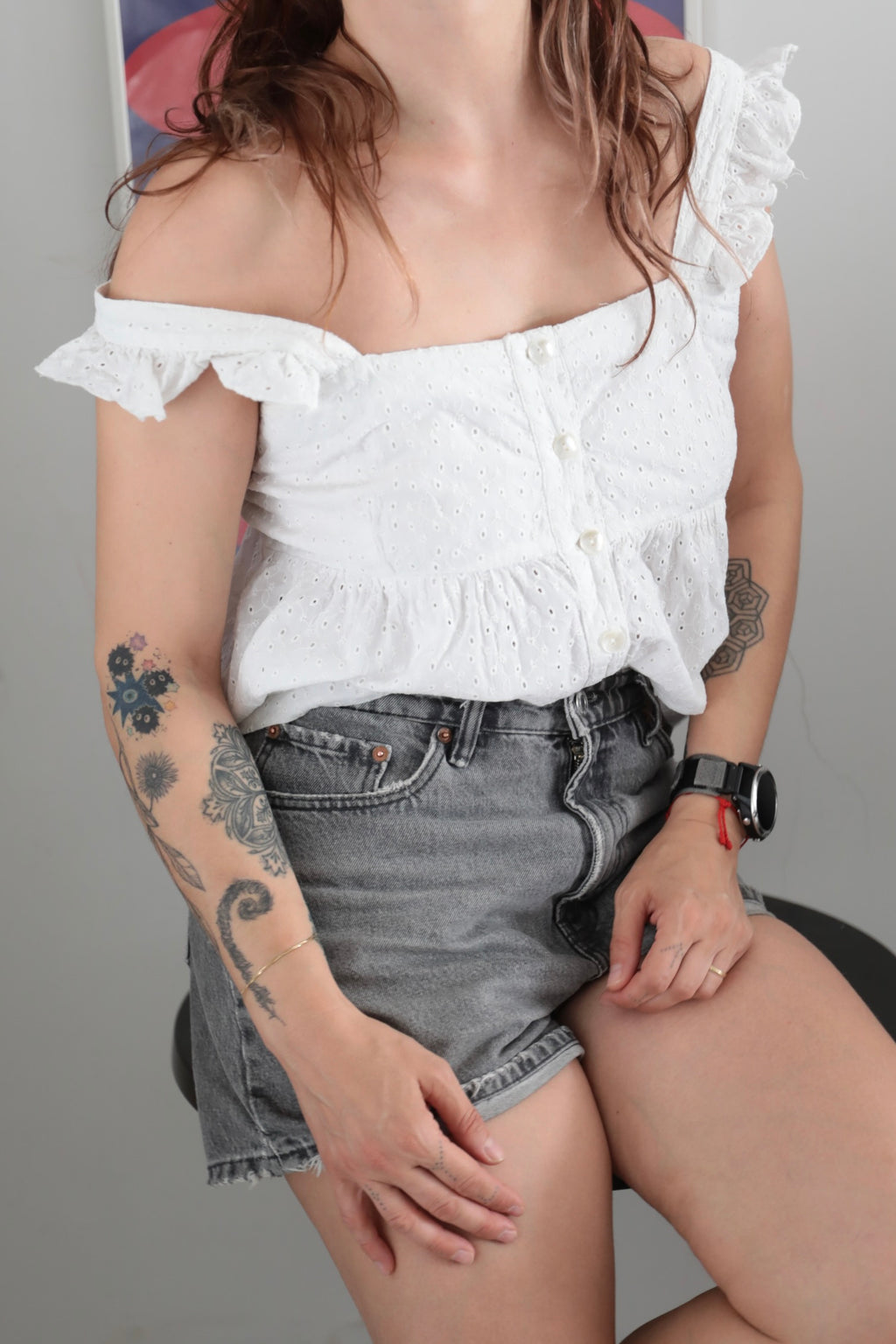 Broderie Anglaise White Cotton Top