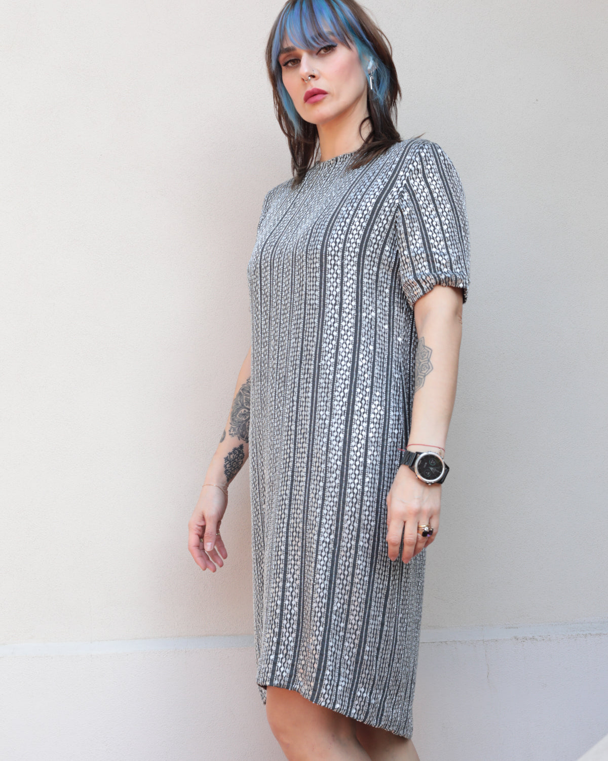 Vintage 60s Silk Sequin Dress