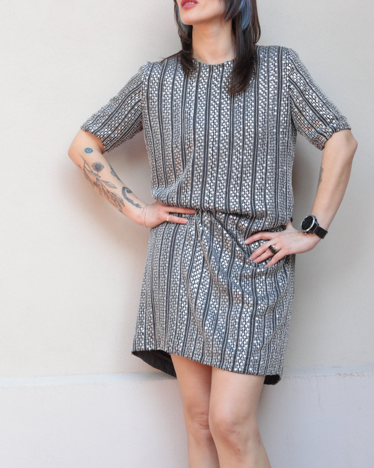 Vintage 60s Silk Sequin Dress