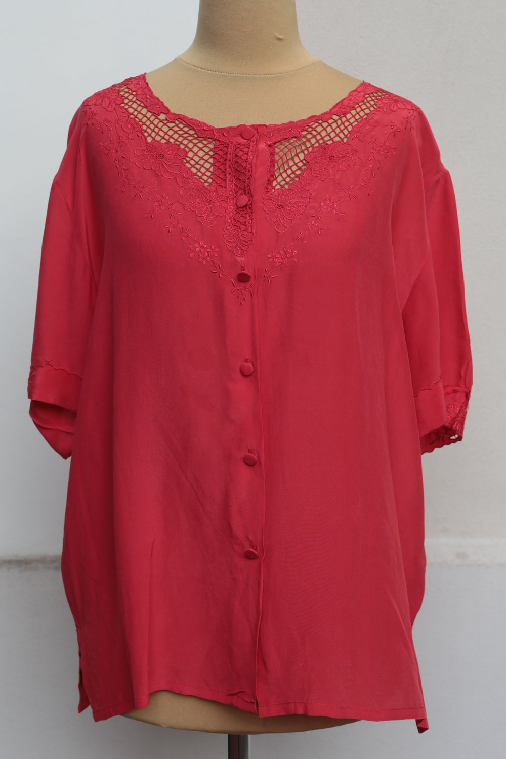 Vintage Silk Embroidery Blouse