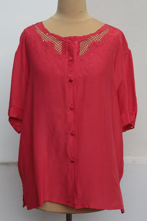 Vintage Silk Embroidery Blouse
