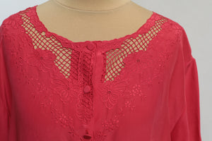 Vintage Silk Embroidery Blouse