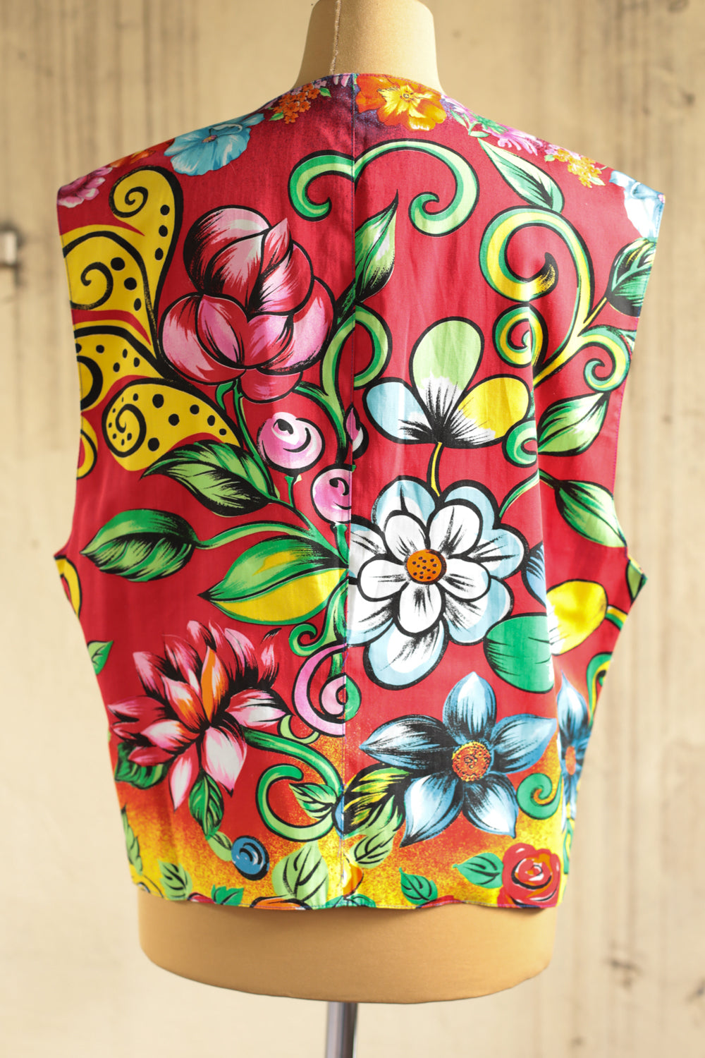 Rare 90s Versus Gianni Versace Tropical Floral Print Vest