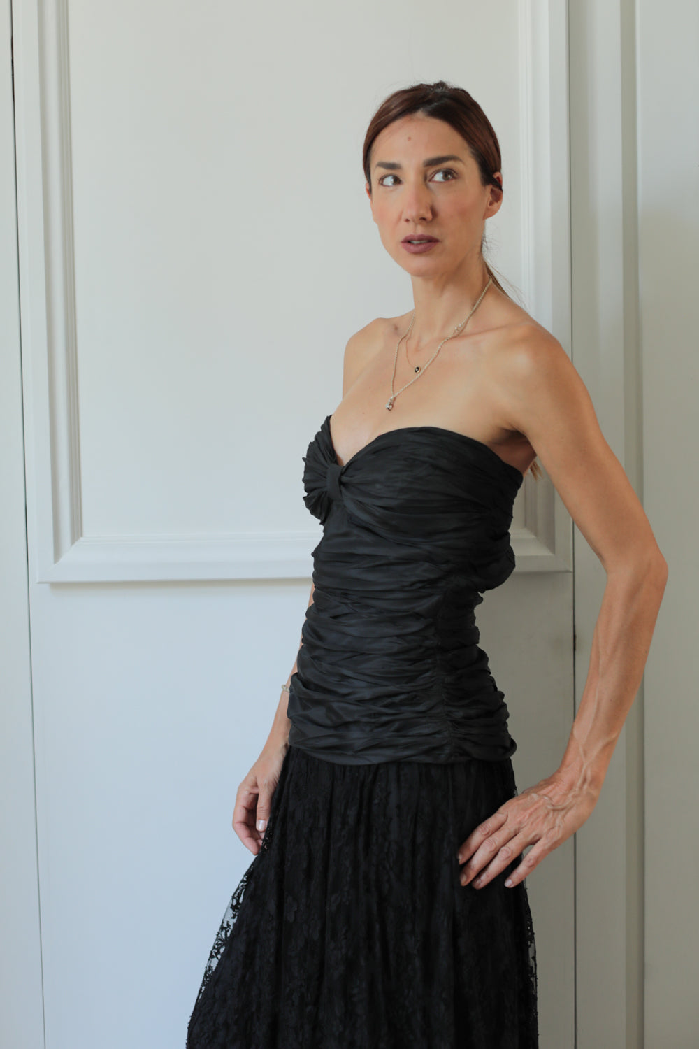 Vintage 80s Bustier and Lace Dress