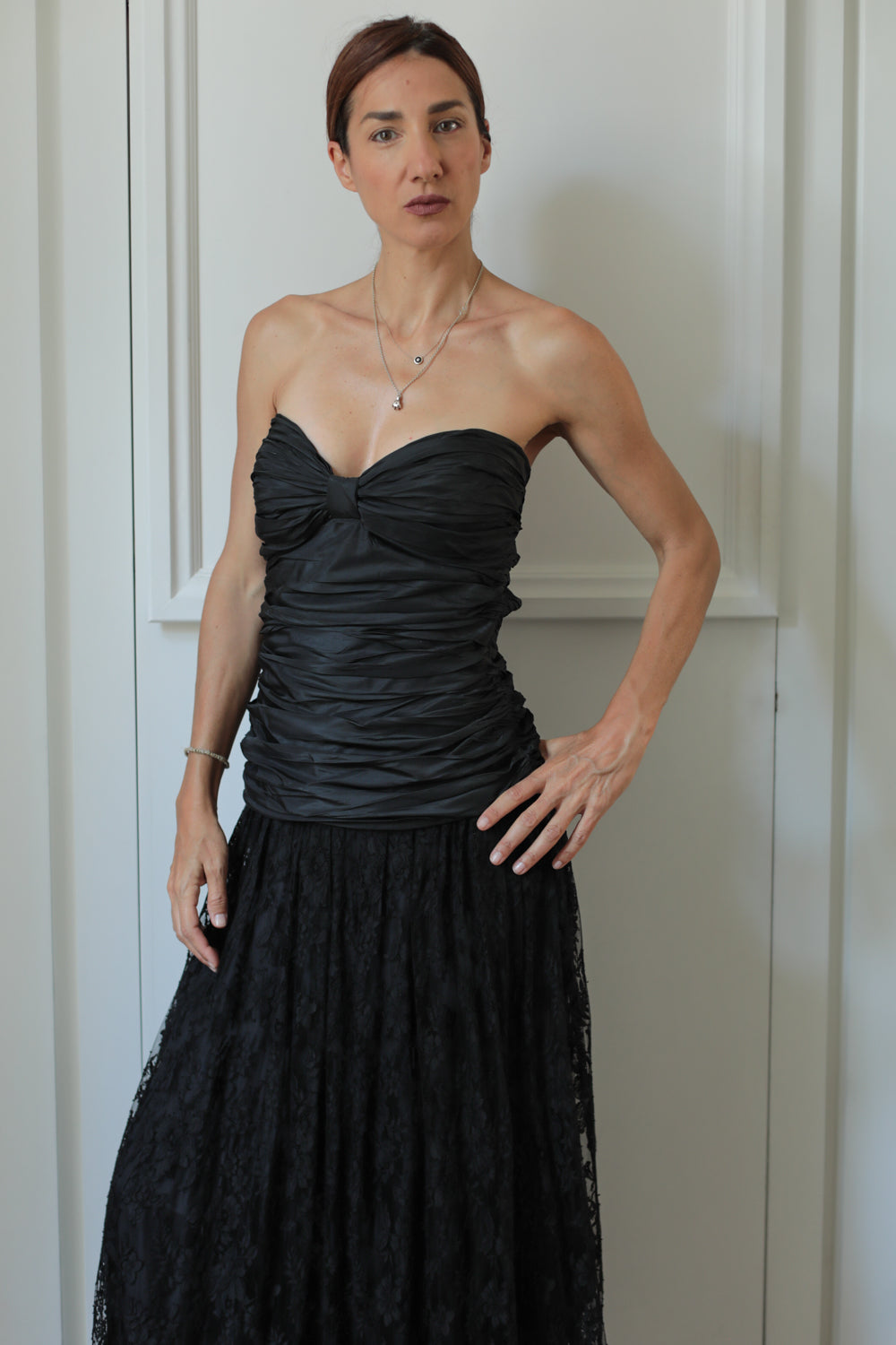 Vintage 80s Bustier and Lace Dress
