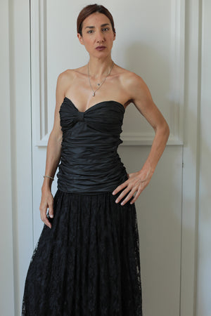 Vintage 80s Bustier and Lace Dress