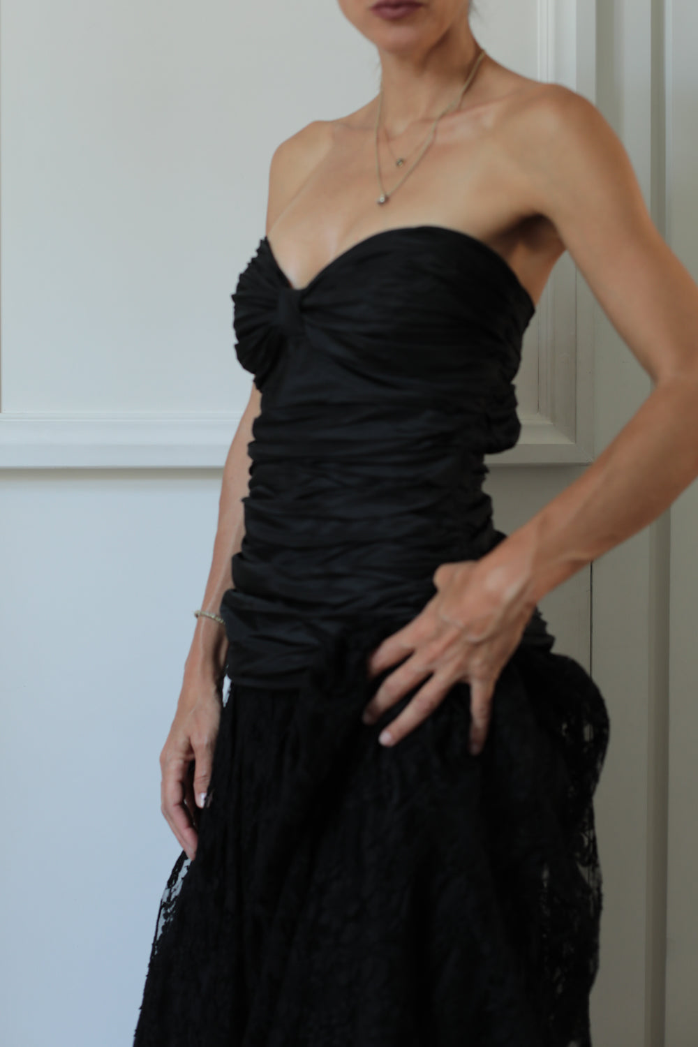 Vintage 80s Bustier and Lace Dress