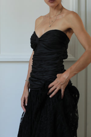 Vintage 80s Bustier and Lace Dress