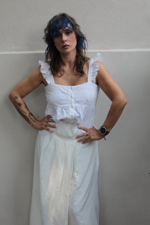 Broderie Anglaise White Cotton Top