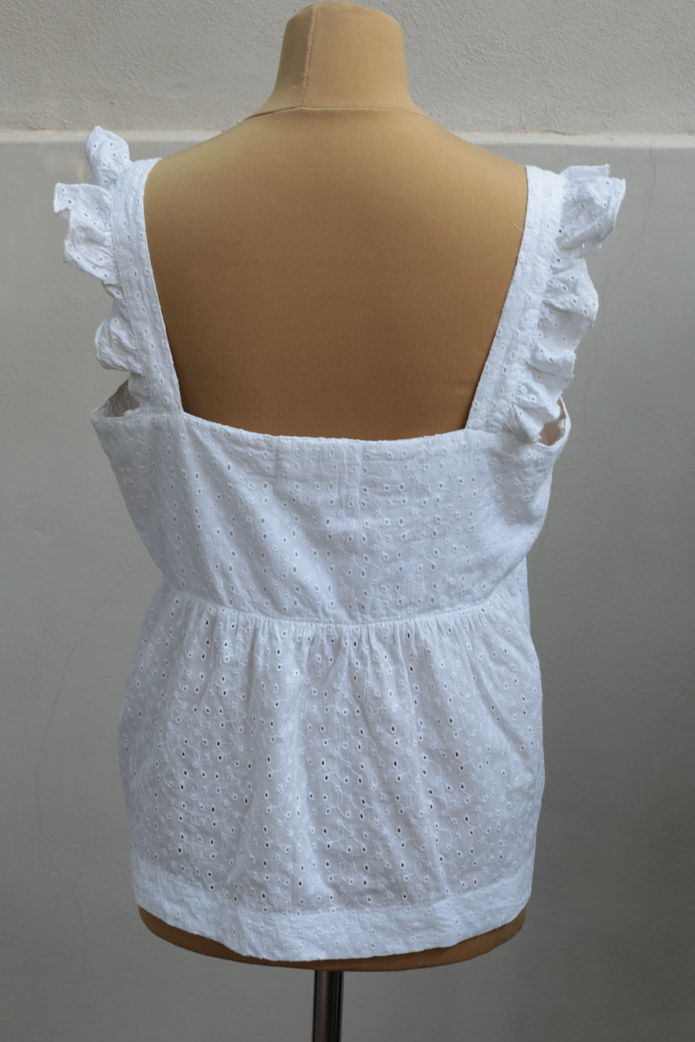 Broderie Anglaise White Cotton Top