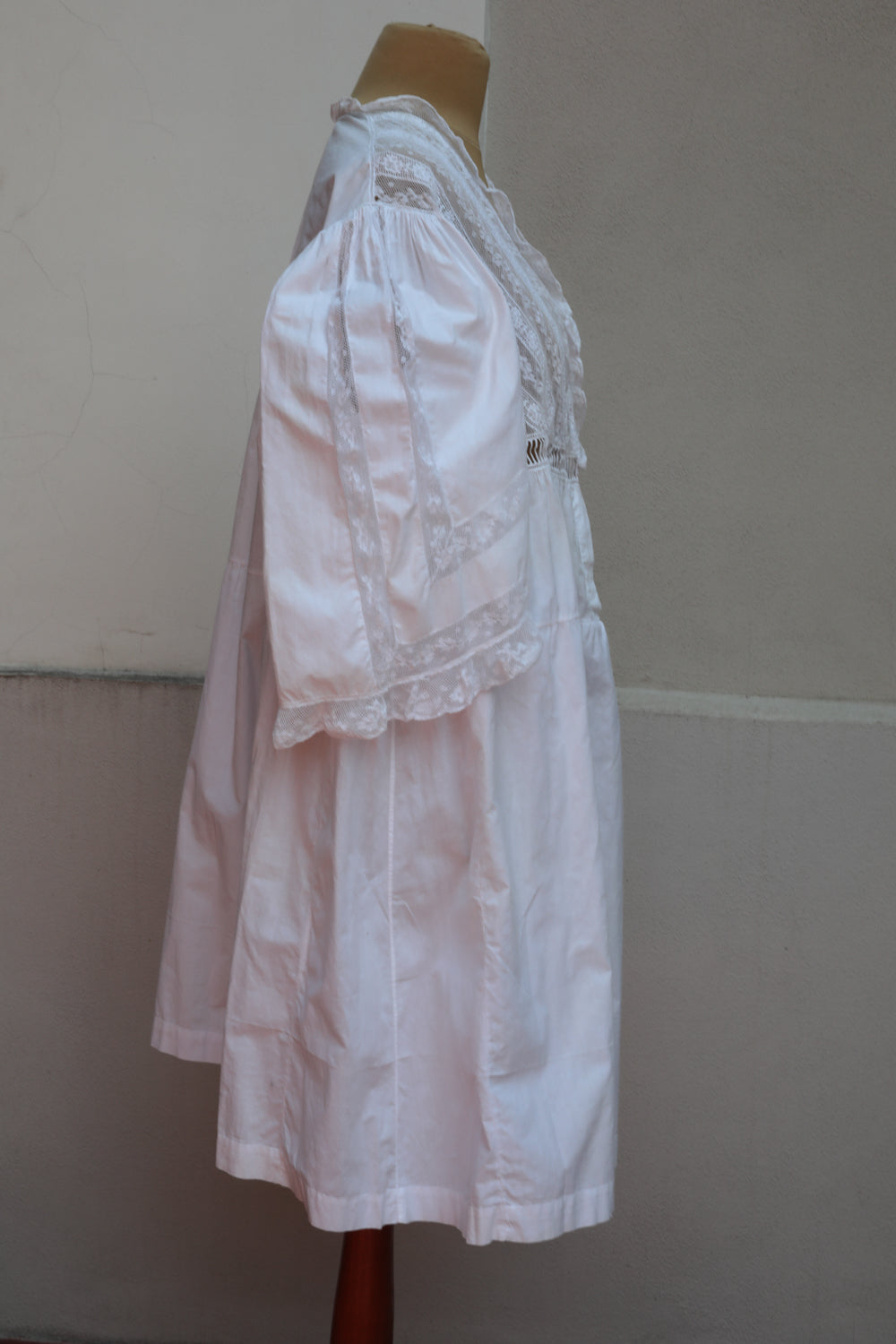 Antique Early 1900s Handmade Lace Cotton Dress