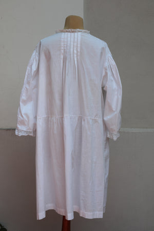 Antique Early 1900s Handmade Lace Cotton Dress