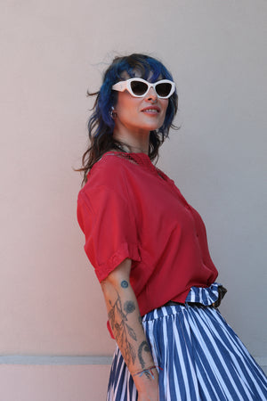 Vintage Silk Embroidery Blouse