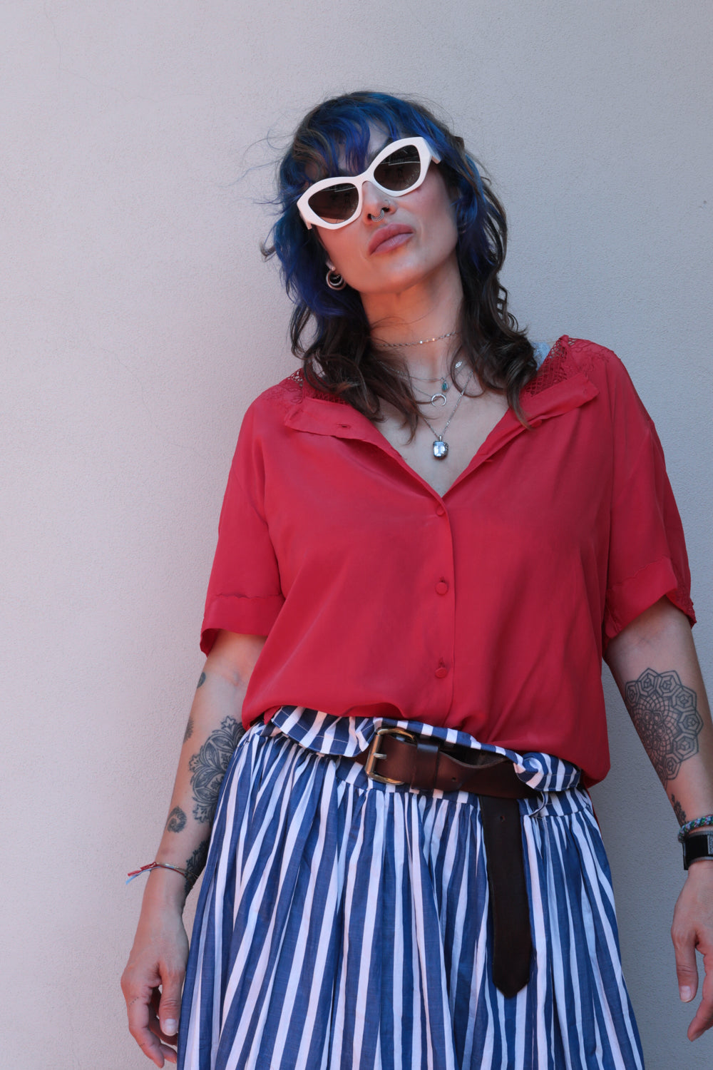Vintage Silk Embroidery Blouse