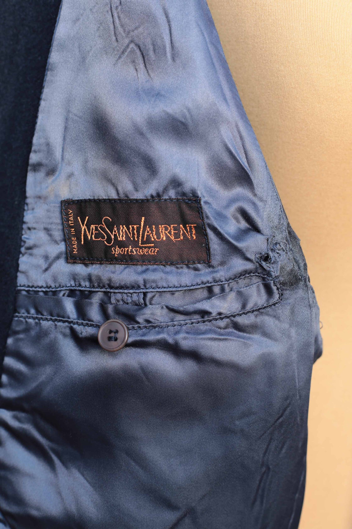 Yves Saint Laurent Menswear Cashmere and Wool Peacoat