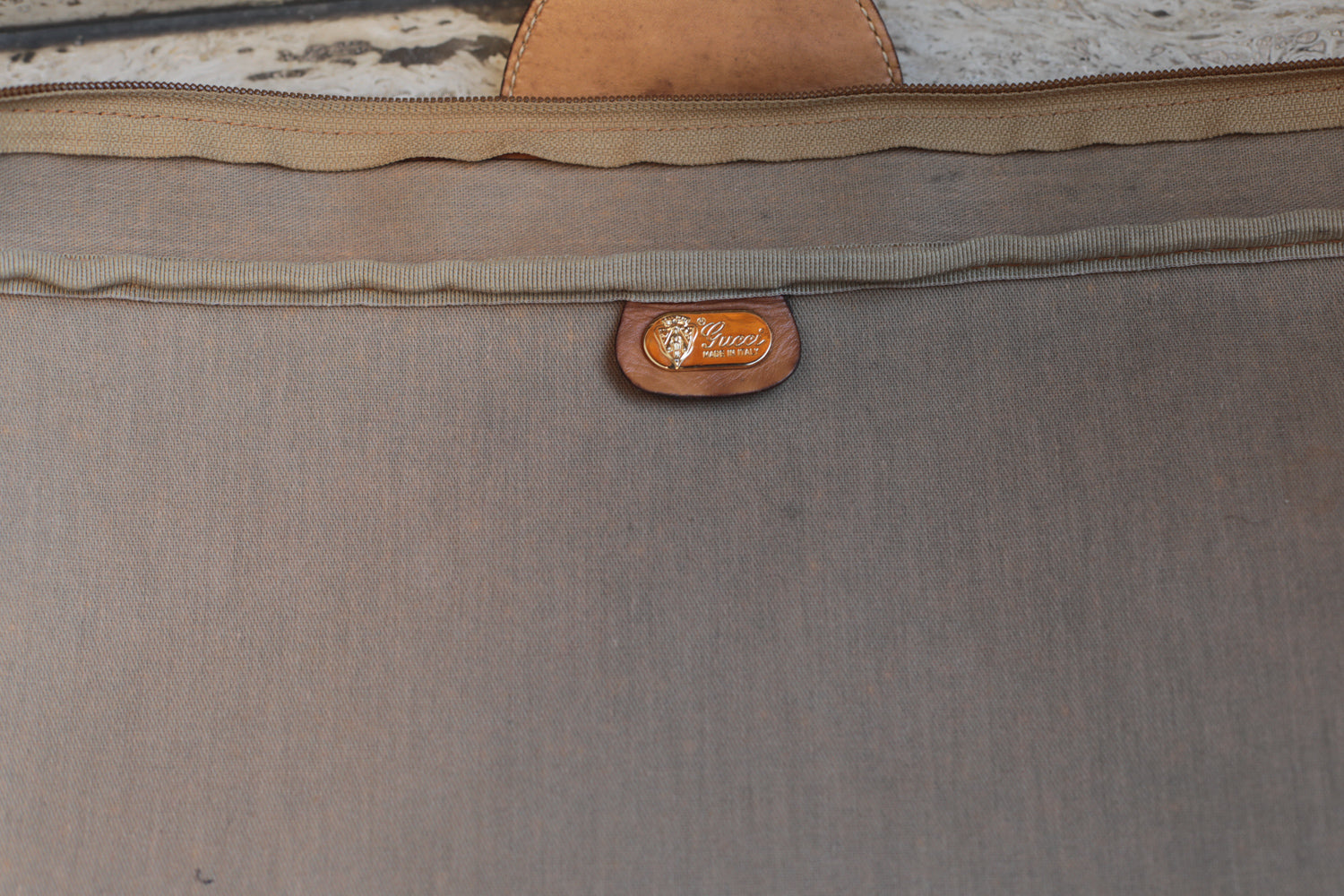 Gucci Vintage 80s Canvas & Leather Suitcase - Large