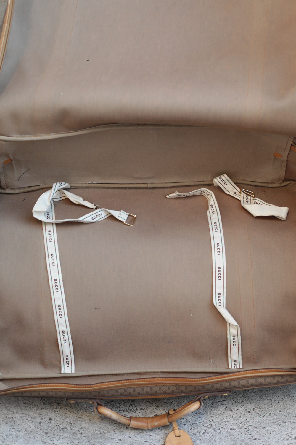 Gucci Vintage 80s Canvas & Leather Suitcase - Large