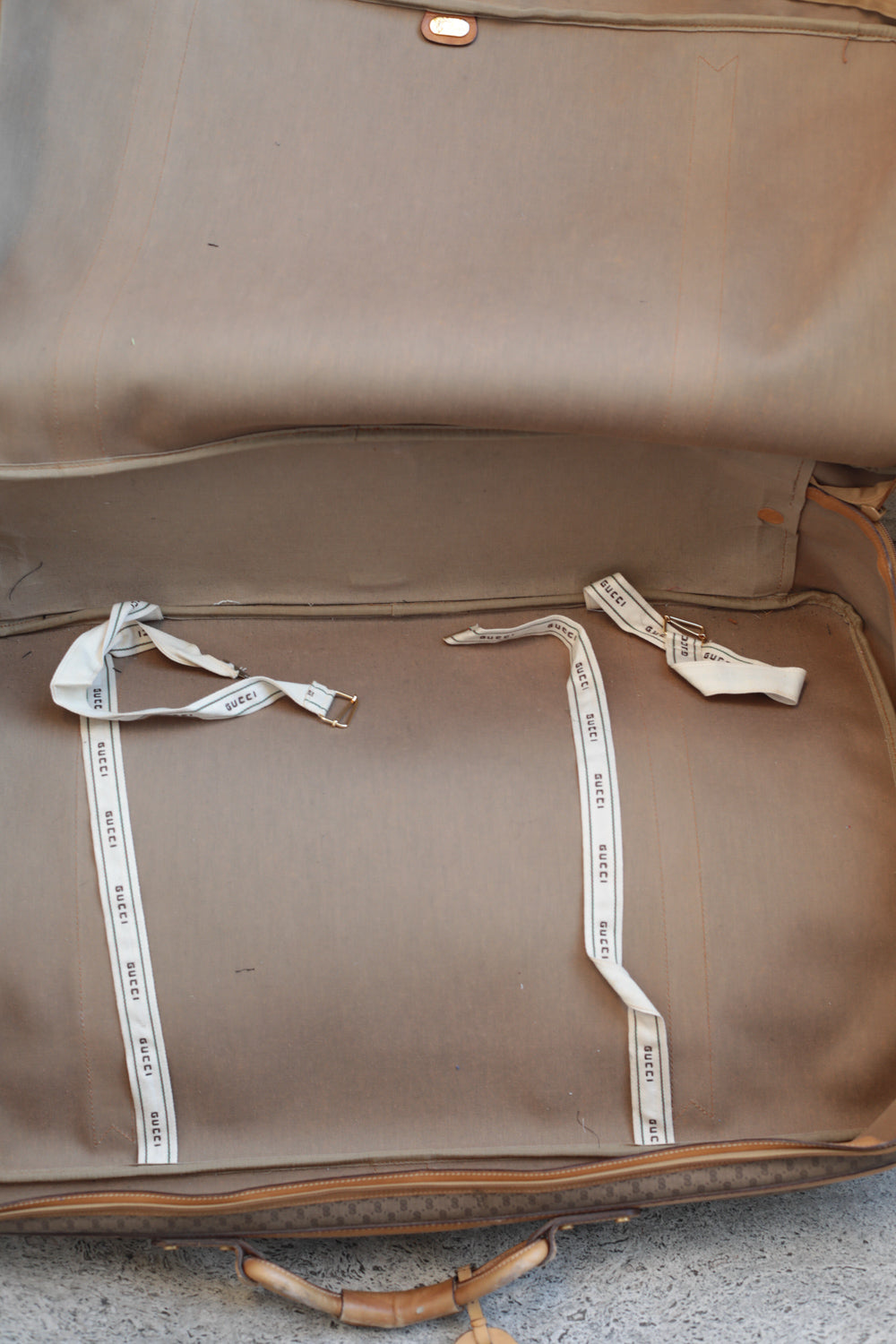 Gucci Vintage 80s Canvas & Leather Suitcase - Large