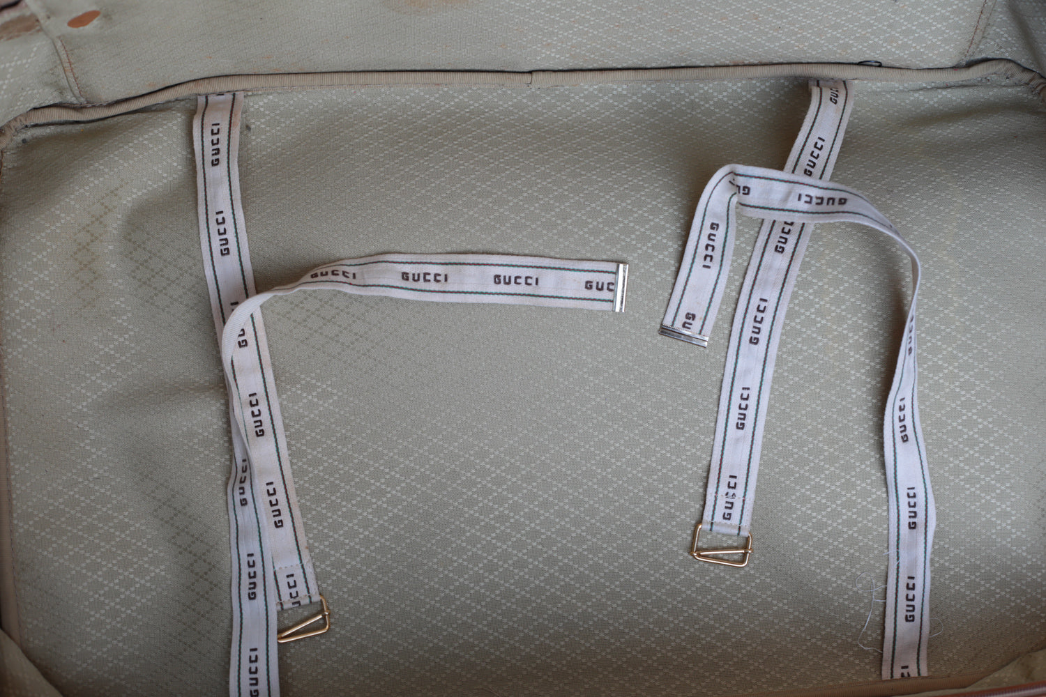 Gucci Vintage 80s Canvas & Leather Suitcase - Medium