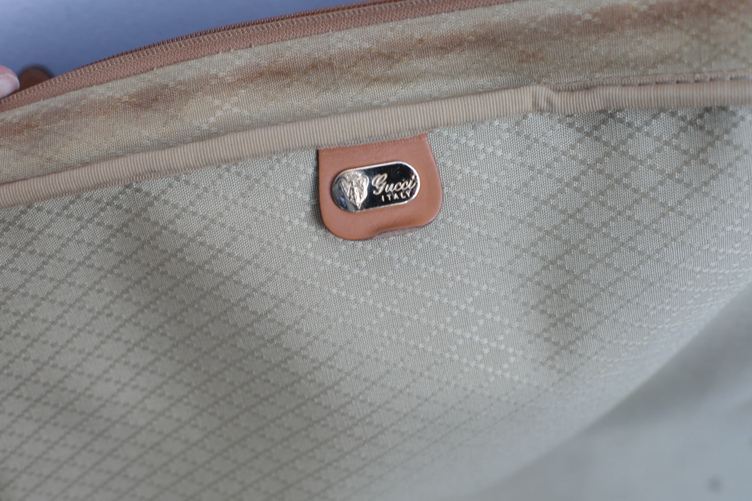 Gucci Vintage 80s Canvas & Leather Suitcase - Medium