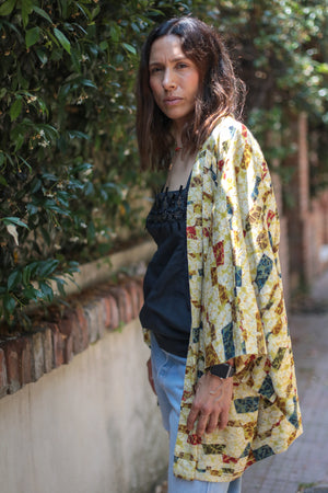 Golden Geometry - Vintage Japanese Haori Kimono