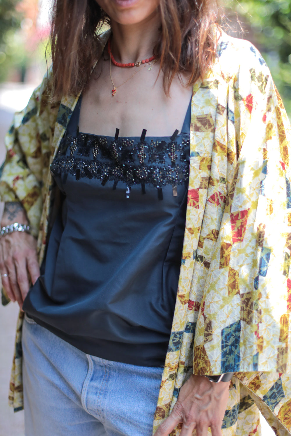 Golden Geometry - Vintage Japanese Haori Kimono