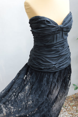 Vintage 80s Bustier and Lace Dress