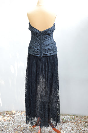 Vintage 80s Bustier and Lace Dress