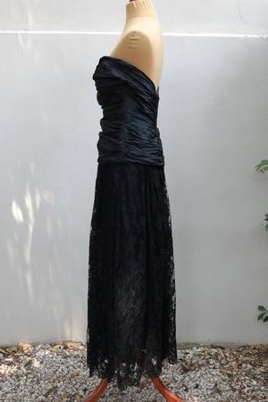 Vintage 80s Bustier and Lace Dress