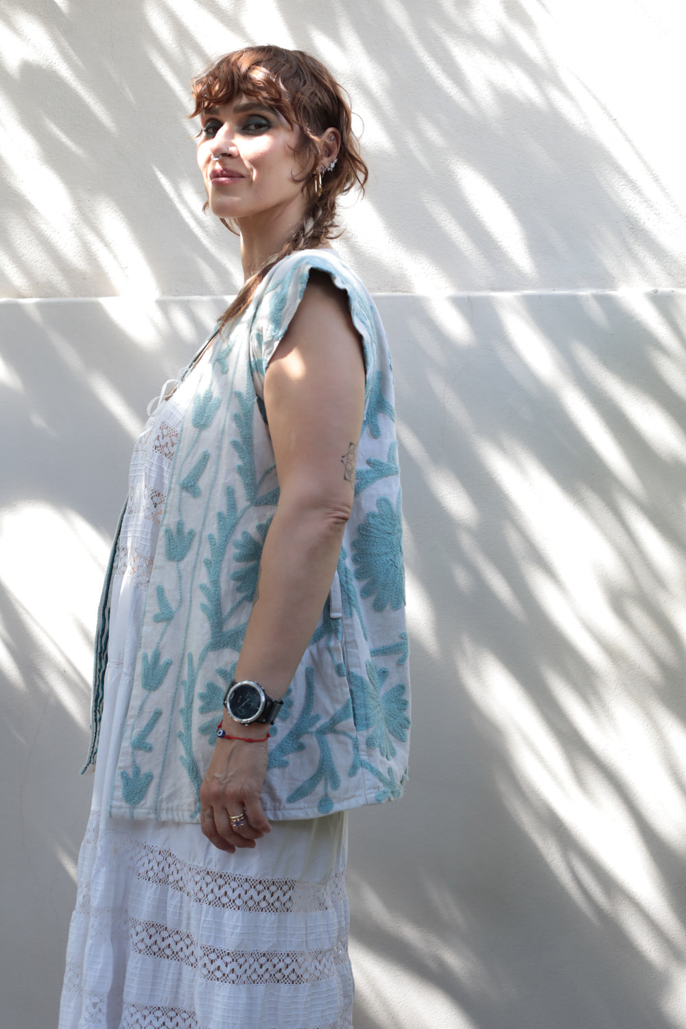 Suzani Hand Stitched Cotton Vest