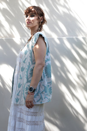 Suzani Hand Stitched Cotton Vest
