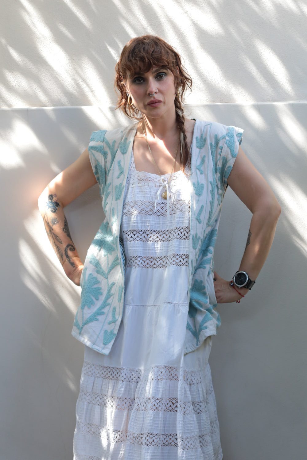 Suzani Hand Stitched Cotton Vest