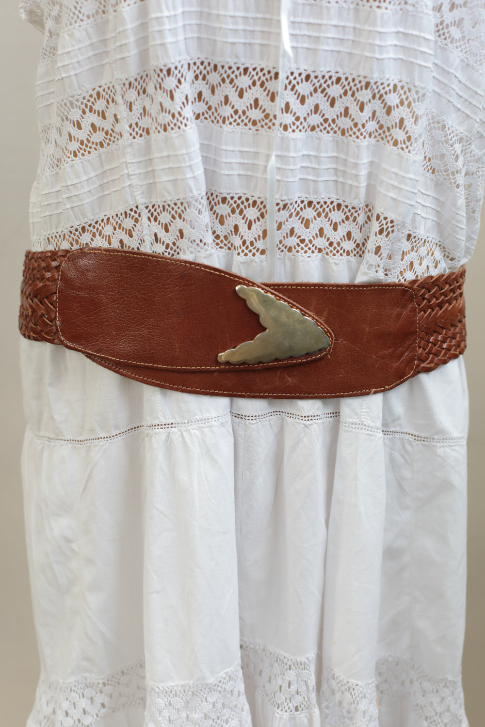 Vintage 80s Braided Leather Belt
