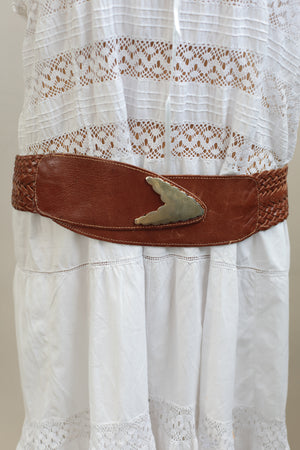 Vintage 80s Braided Leather Belt