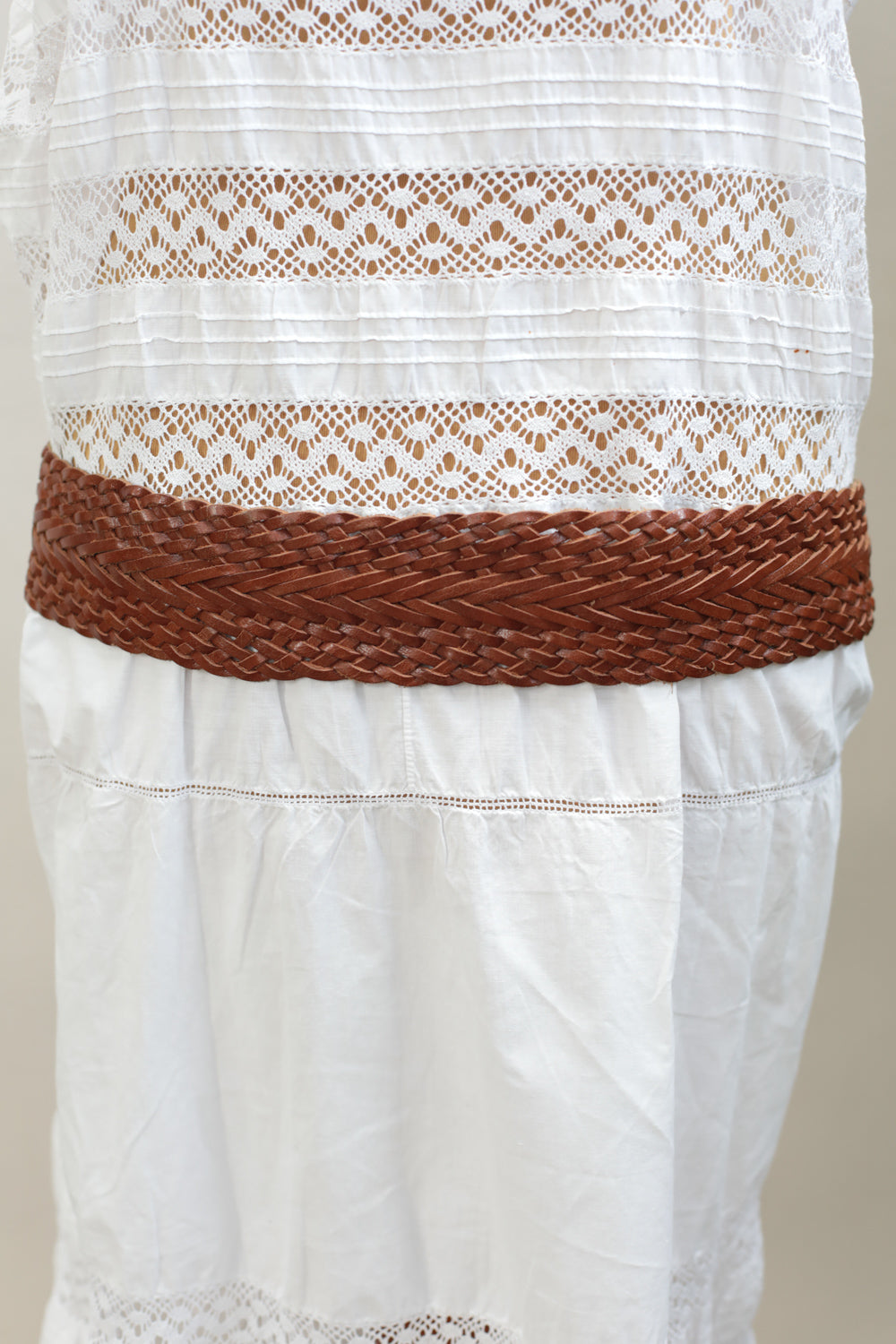 Vintage 80s Braided Leather Belt