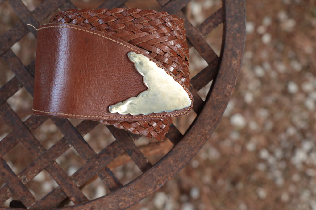 Vintage 80s Braided Leather Belt