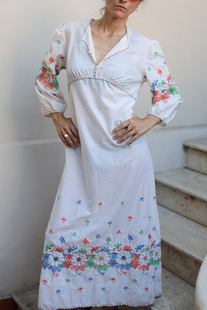 Vintage 70s Romantic Boho Dress