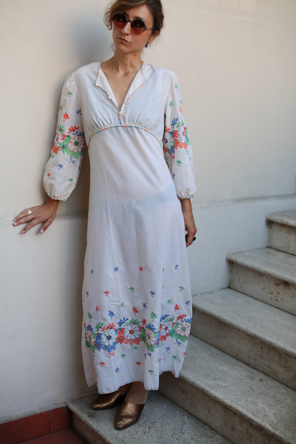 Vintage 70s Romantic Boho Dress