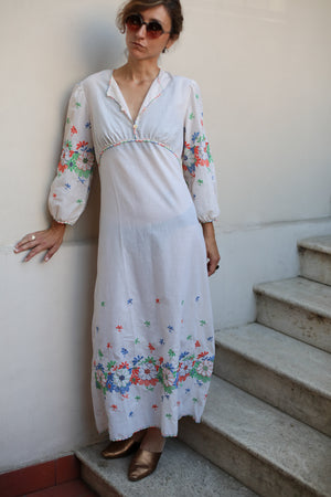 Vintage 70s Romantic Boho Dress