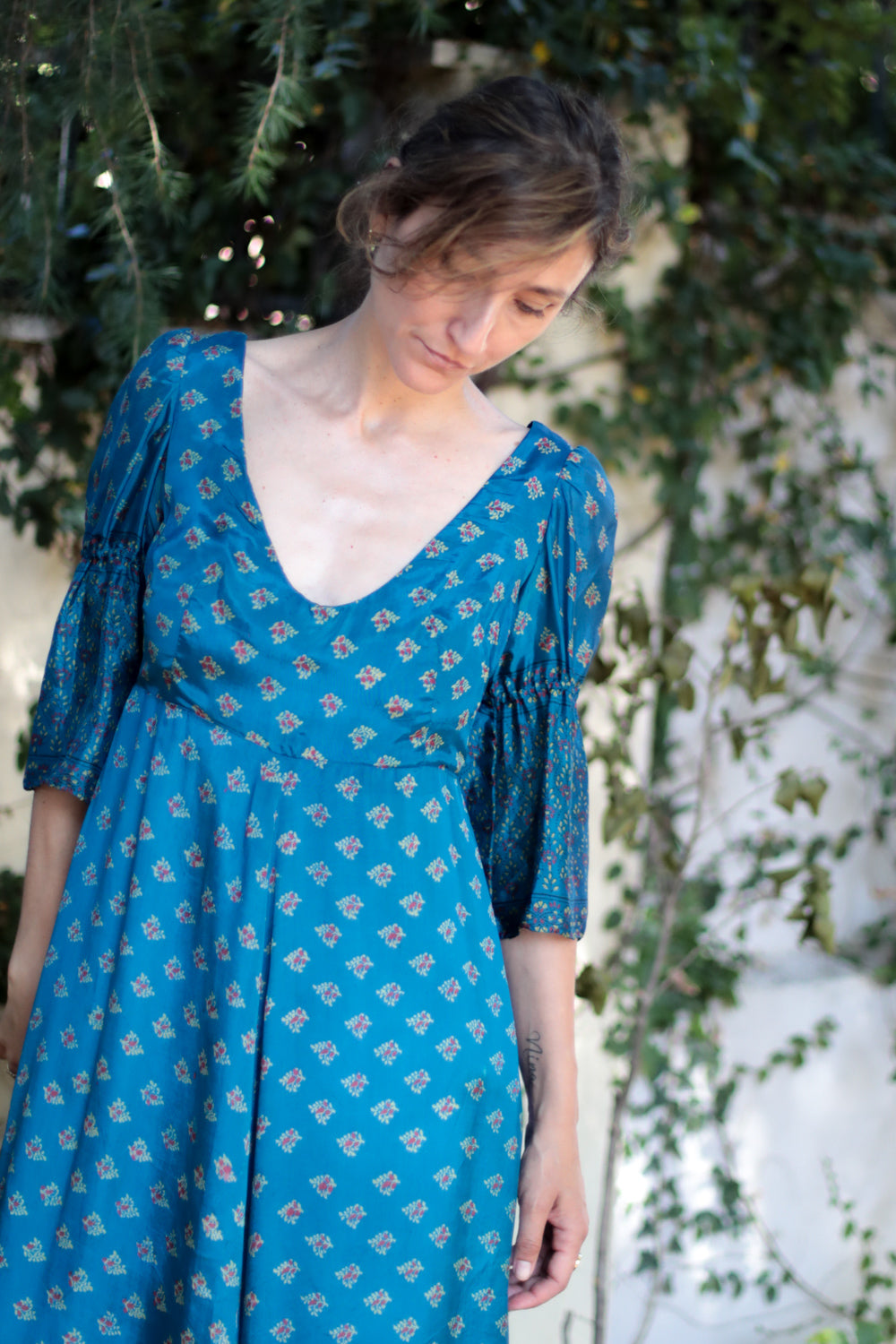 Vintage 70s Sartorial Silk Dress