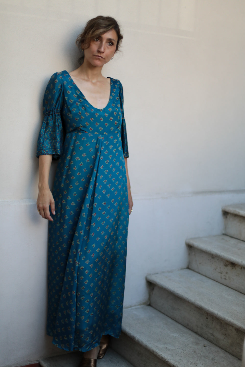 Vintage 70s Sartorial Silk Dress
