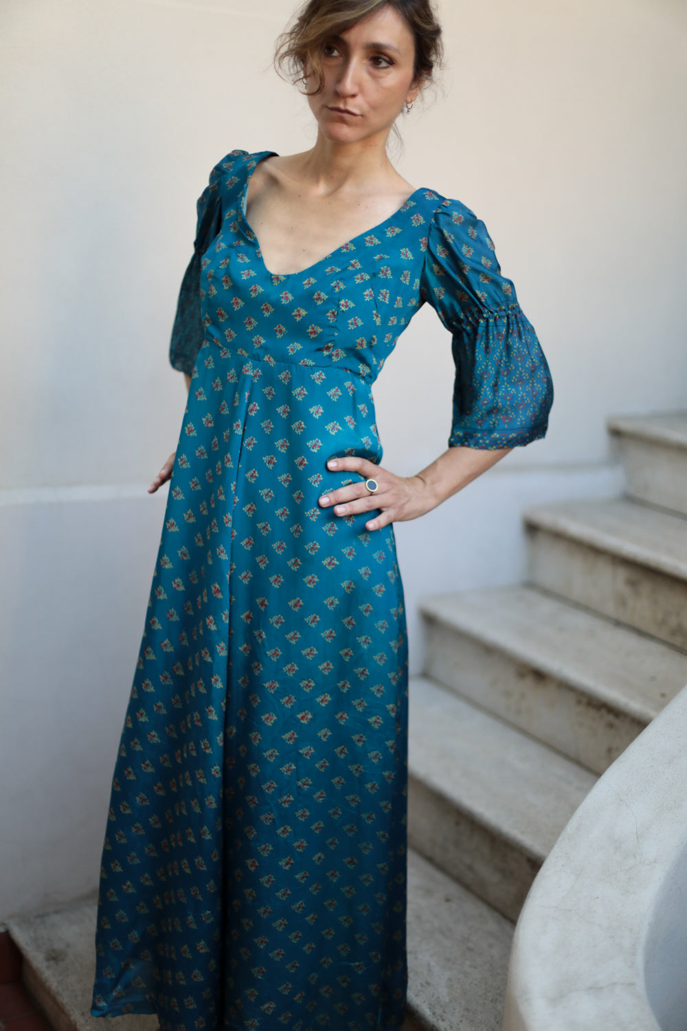 Vintage 70s Sartorial Silk Dress