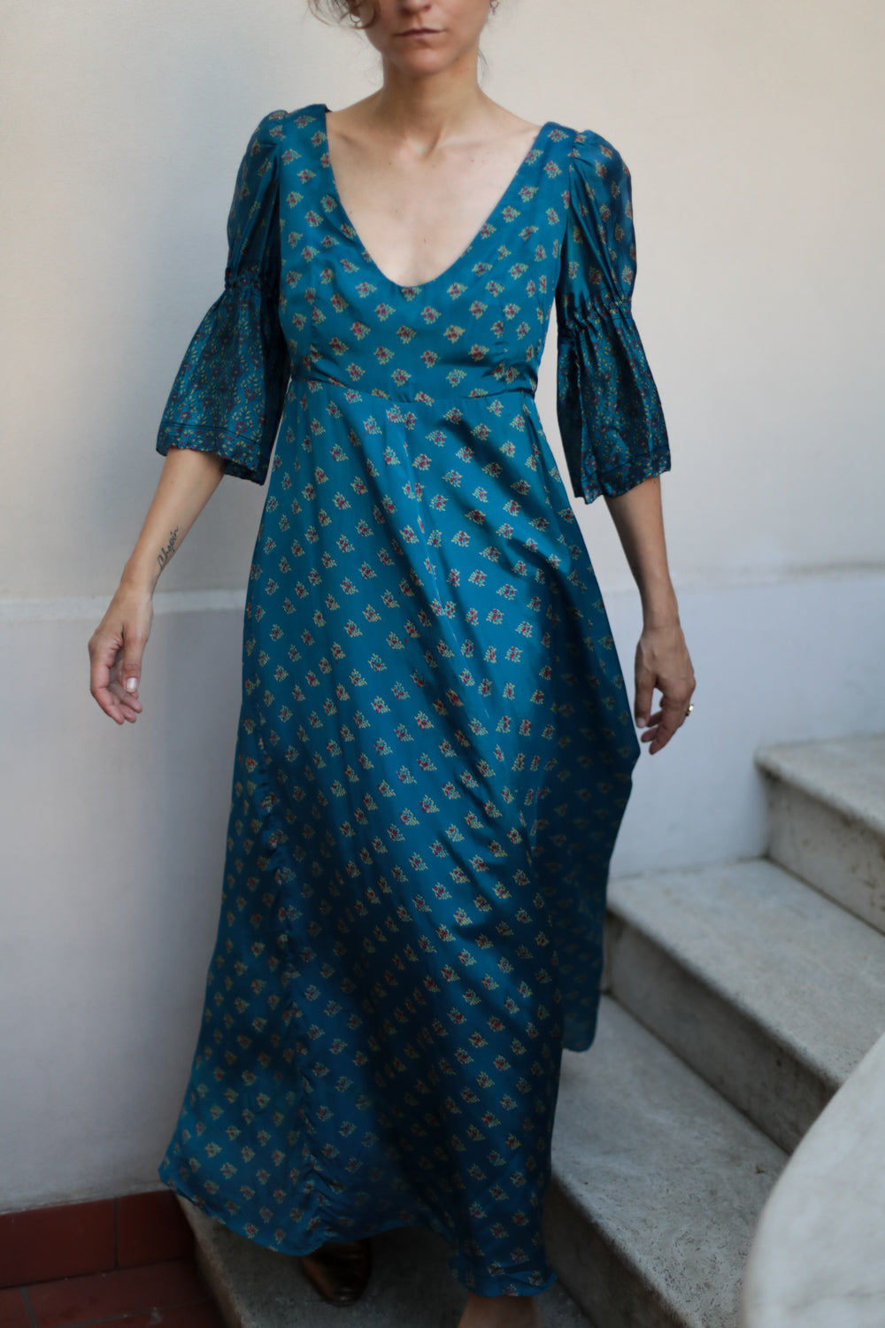 Vintage 70s Sartorial Silk Dress