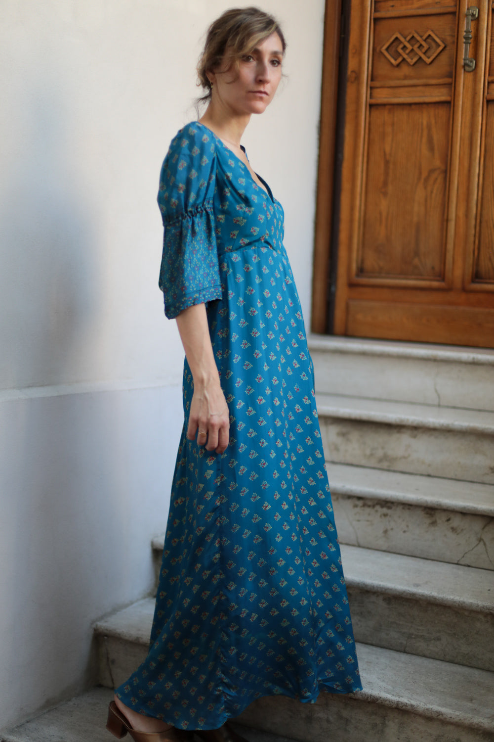 Vintage 70s Sartorial Silk Dress