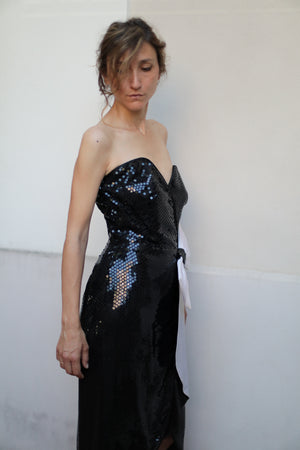 Vintage 80 Sequin Bustier Dress