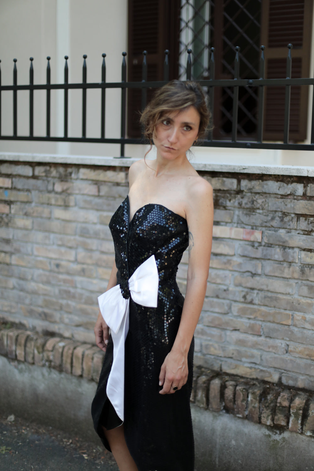 Vintage 80 Sequin Bustier Dress