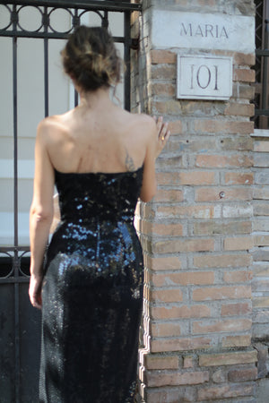 Vintage 80 Sequin Bustier Dress