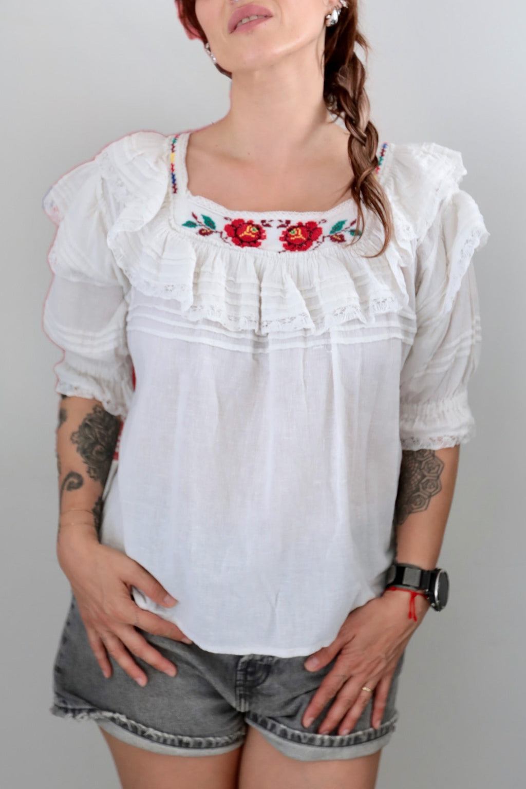 Dia de los Muertos Vintage Handmade Blouse