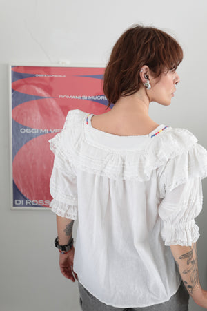 Vintage Hand Embroidered  Romantic Blouse